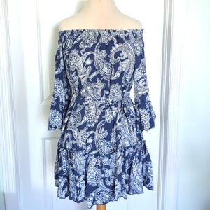 Bluivy Off Shoulder Boho Dress Size S